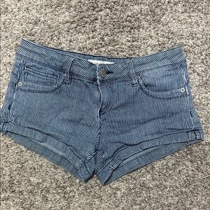 Guess Blue Striped Jean Shorts
